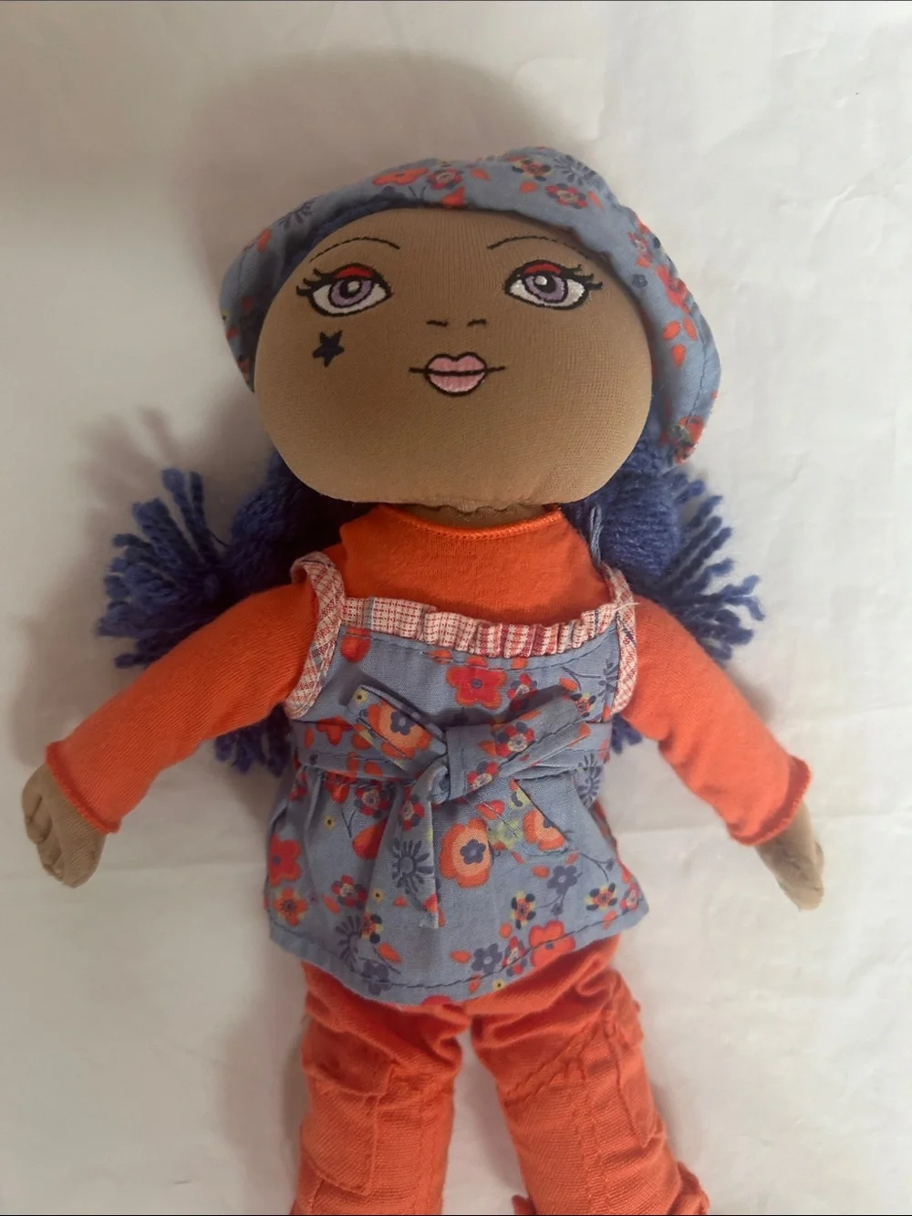 The Children's Place Orange Outfit Doll with Blue Floral Dress